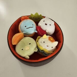 Sumikkogurashi Cute Plush Sushi Toy Set in Basket